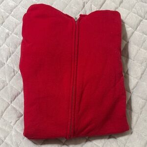 Red Zip-Up Sweater Jacket